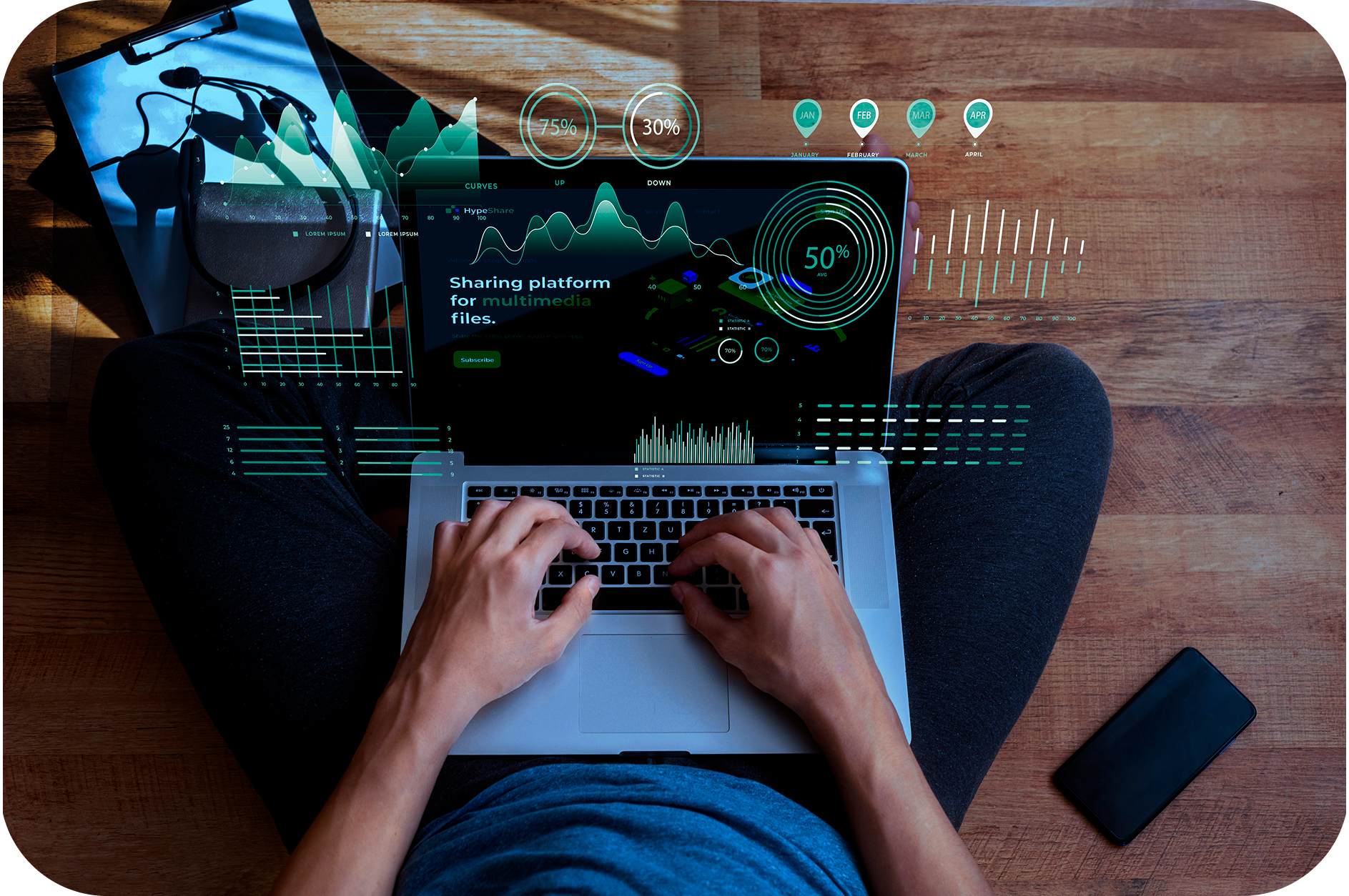 Profesional trabajando en transformación digital